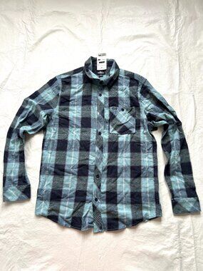 Oneill flannel shirt long sleeve blue black plaid button front small o'neill